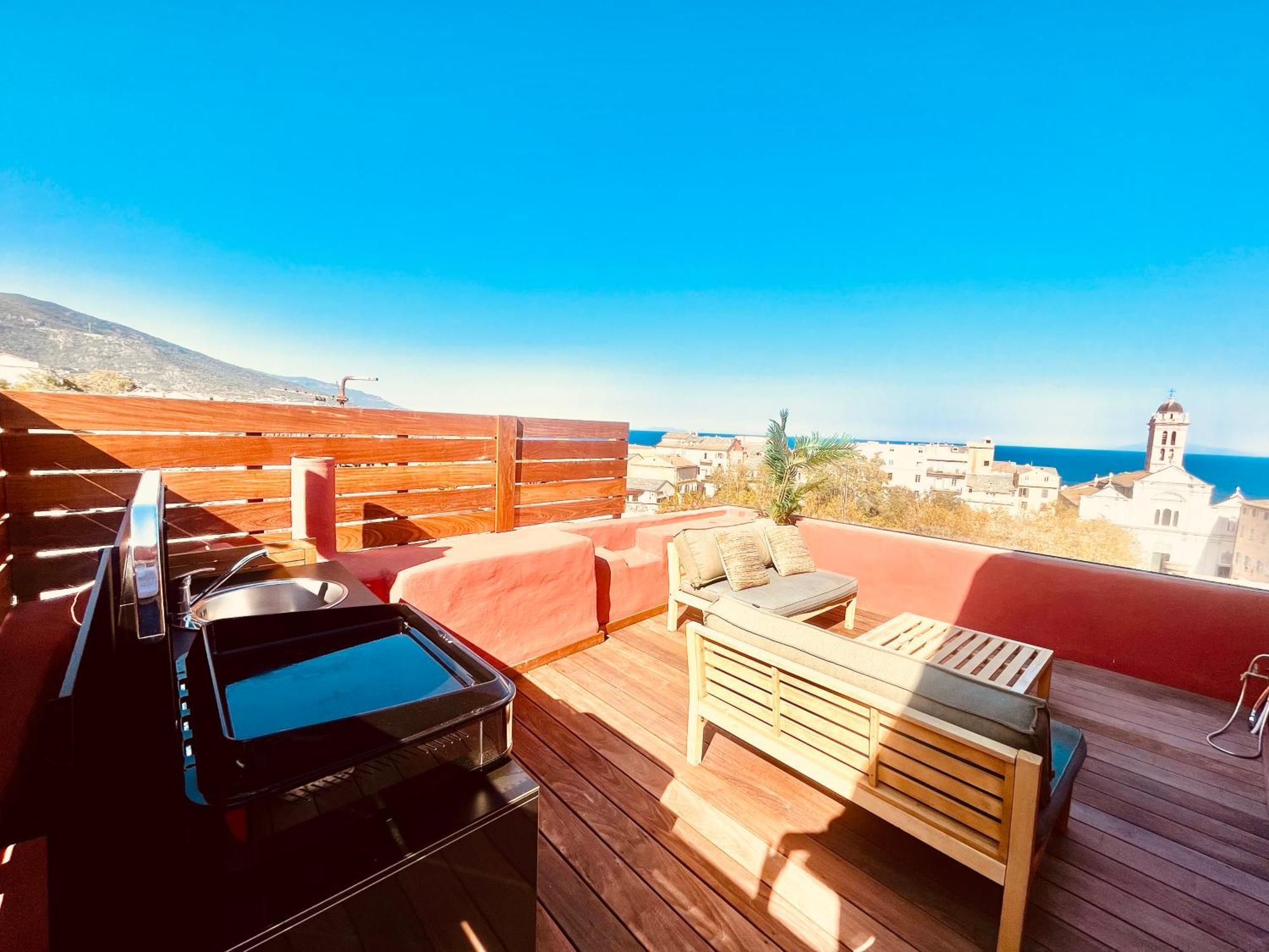 Pepites Bastiaises Piazza D'A Appartement Roof Top Vue Mer Bastia  Esterno foto